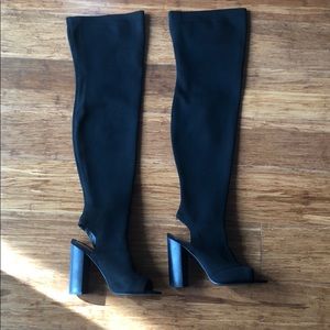 Steve Madden Shoes - Steve Madden Thigh-High Perp Toe Sock Boot Steve Madden Shoes - Steve Madden Thigh-High Perp Toe Sock Boot